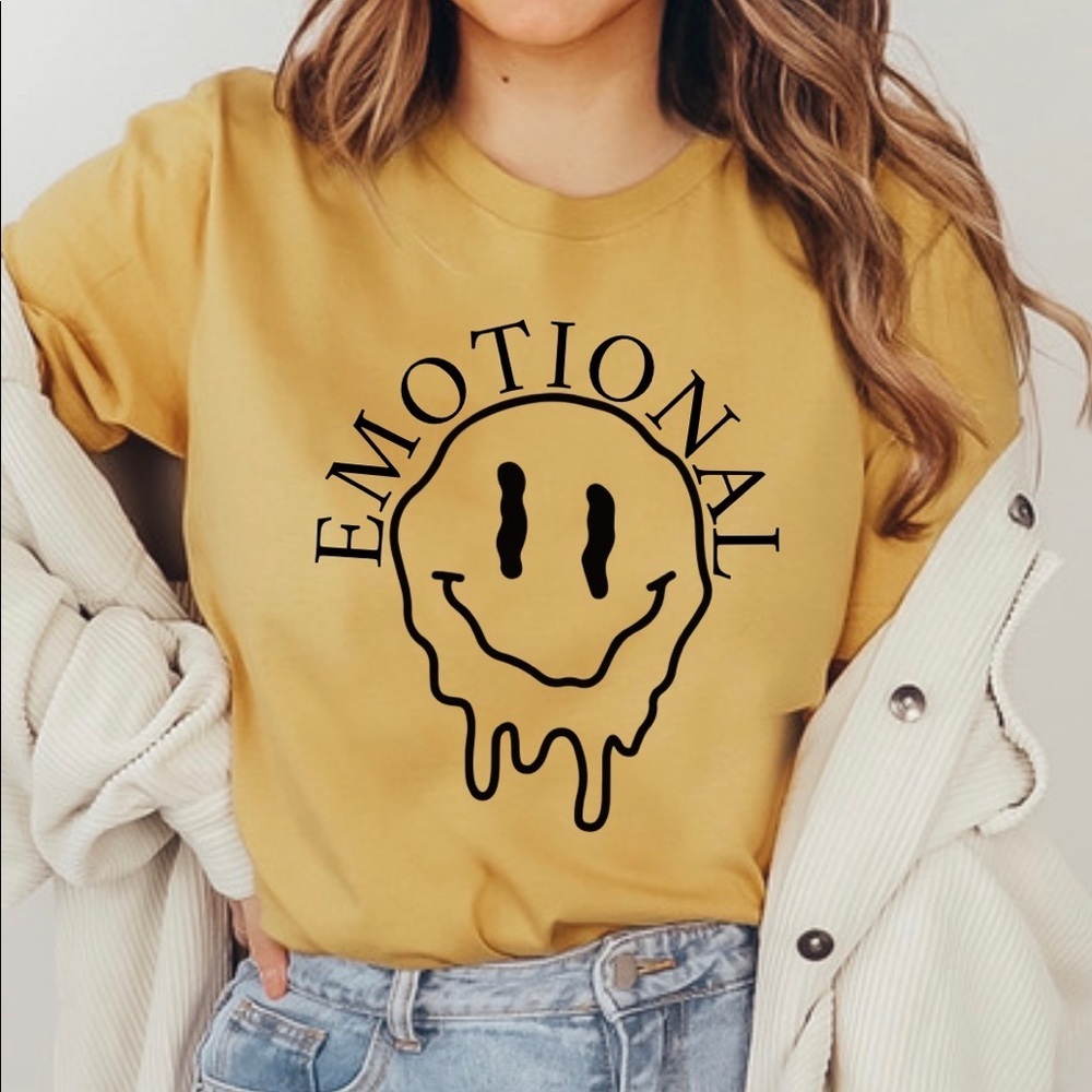 Emotional Drippy Smiley Aesthetic T Shirt